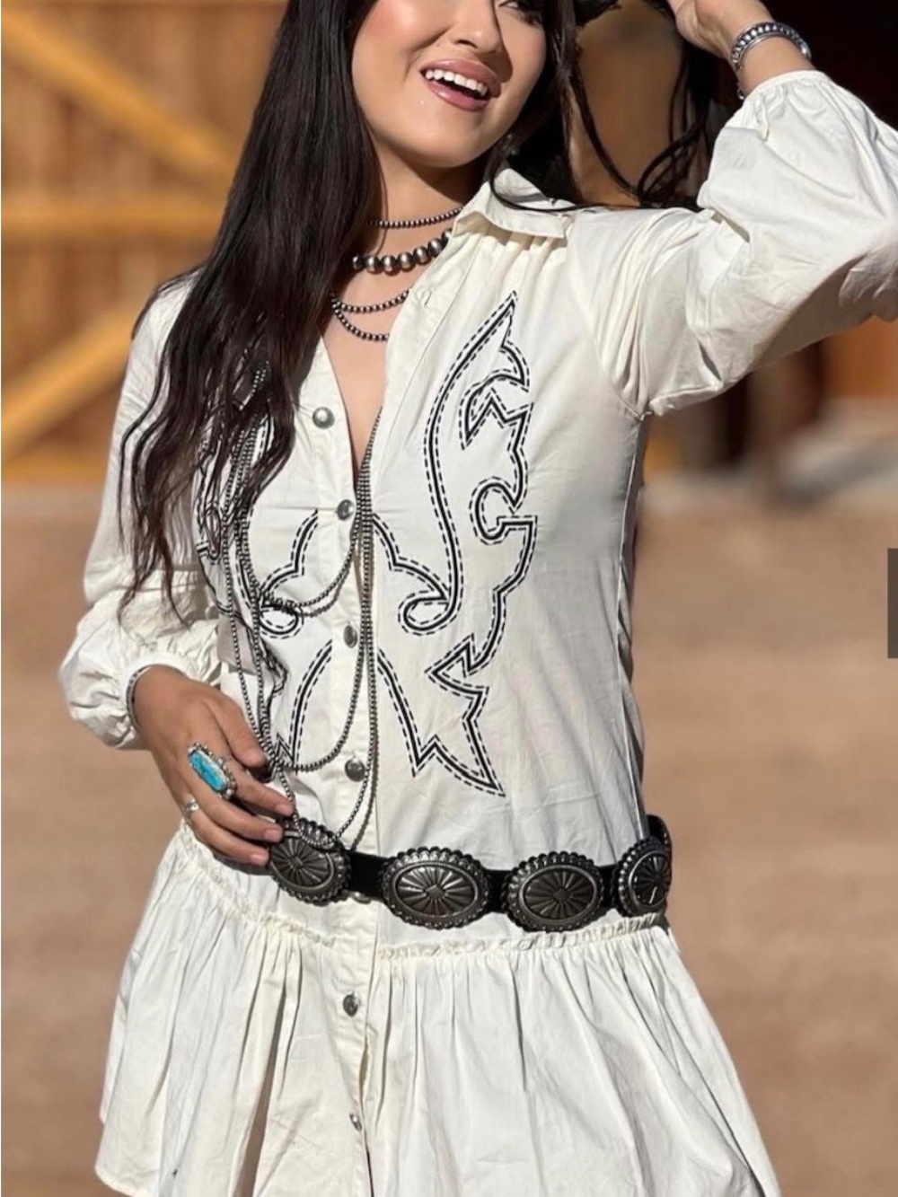 Woman’s lucky & Blessed western dress lg